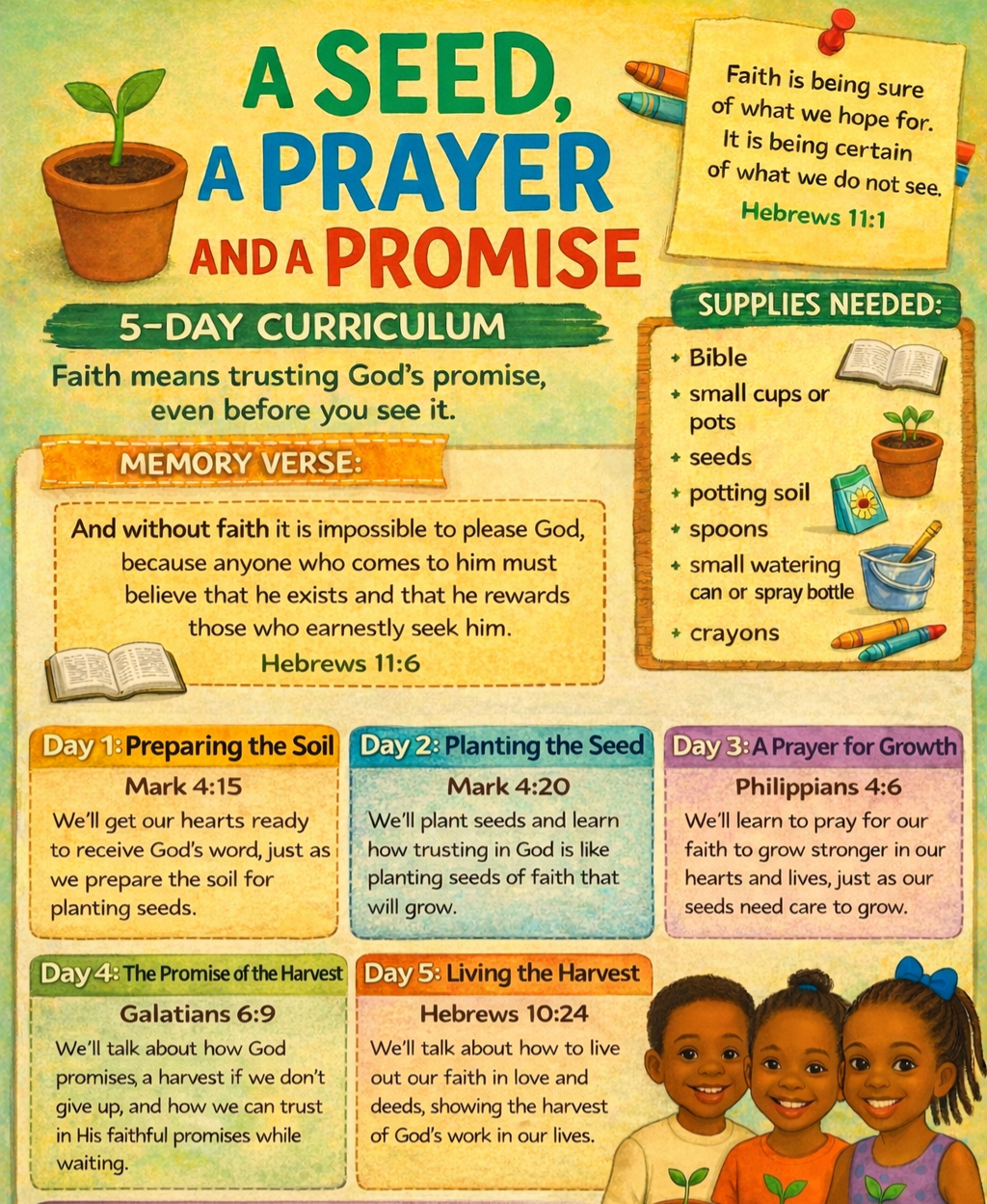 A seed, a prayer and a promise: 5 Day Curriculum